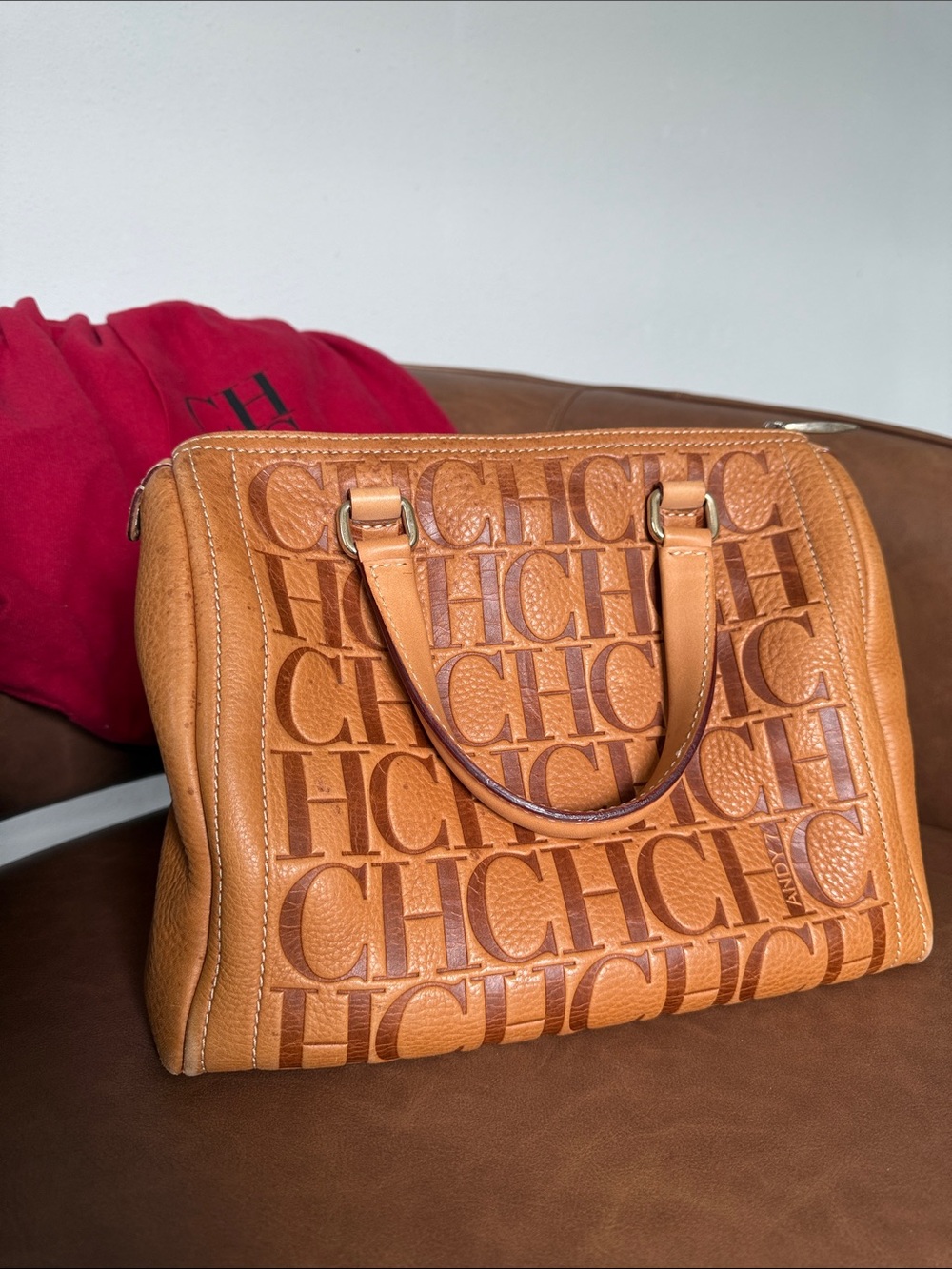 Carolina Herrera Andy 7 CH Monogram Satchel